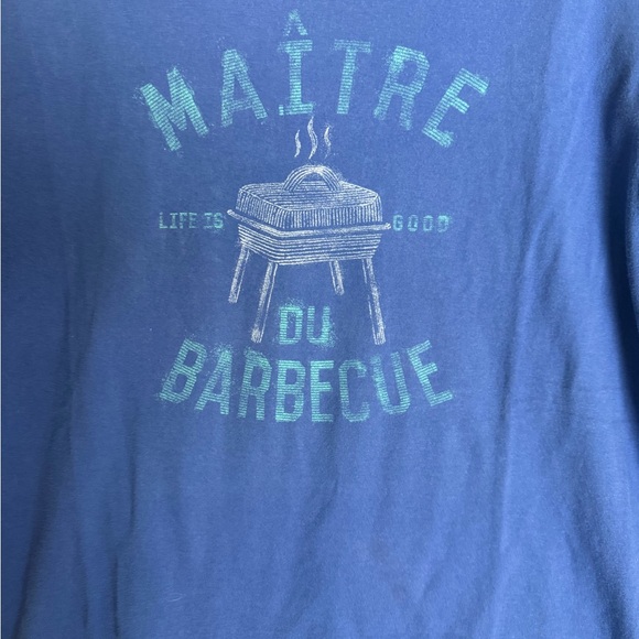 Life Is Good Men's Barbecue Tee Blue 100% Cotton - Picture 2 of 6